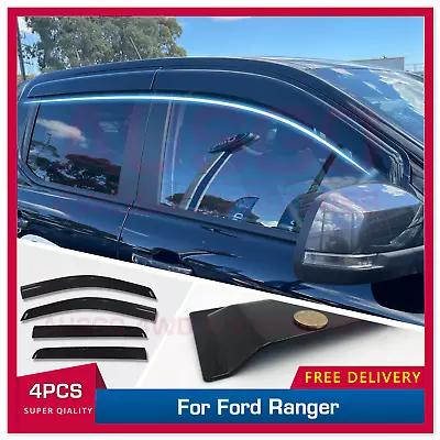 AUSGO Injection Weather Shields For Ford Ranger Next-Gen Dual Cab 2022-Onwards • $65.31