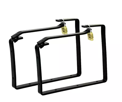 Ladder Brackets 2pc Universal Lockable Storage Hooks Tools • £11.49