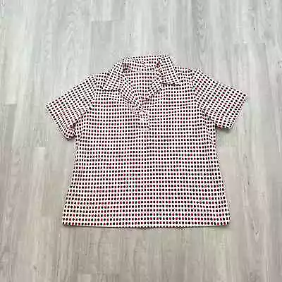 VINTAGE 1980s Polka Dot Collared Bowling Polo Shirt Size Extra Large XL Women's • $5