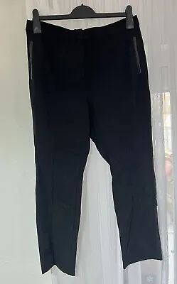 M&S Black Classic Trousers Straight Leg Size: Uk 14 Short  • £14