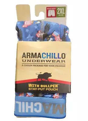 Duluth Men's Armachillo Cooling Pattern Bullpen Boxer Briefs Lot Of Flags 2XL • $26.97