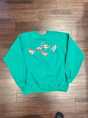 Vintage 90s Mallard Duck Nature Sweatshirt Size XL Made In USA Retro • $22