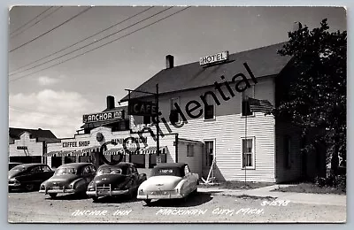 50s Real Photo Cars At Anchor Inn Mackinaw City Michigan MI Mich RP RPPC I-44 • $19.99