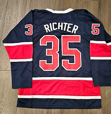 Rare CUSTOM Vintage Starter NHL New York Ranger Mike Richter THROWBACK Jersey XL • $26.99