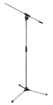 NJS Music DJ Professional Floor Microphone Stand With Tripod Legs And Boom Arm • £18.99