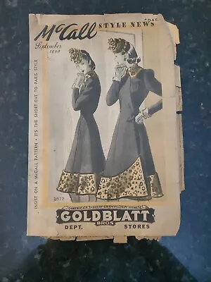 1940 McCall Sewing Patterns Style News Sales Catalog Goldblatt Stores Chgo  • $24.95