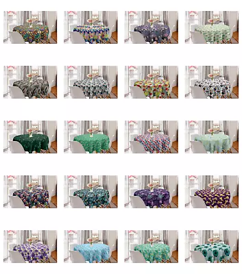 $28.99 • Buy Ambesonne Tropical Design Round Tablecloth Table Cover For Dining Room Kitchen
