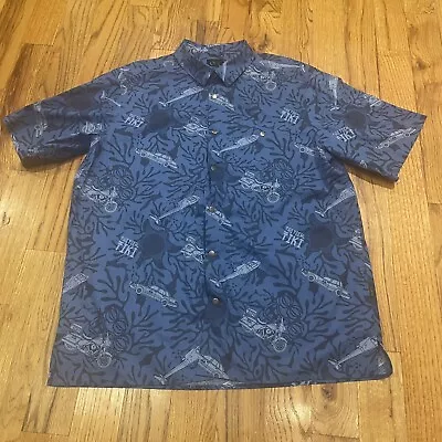 LAPG LA Police Gear Short Sleeve Button Up Blue Tactical Tiki Shirt Size Large • $19.99