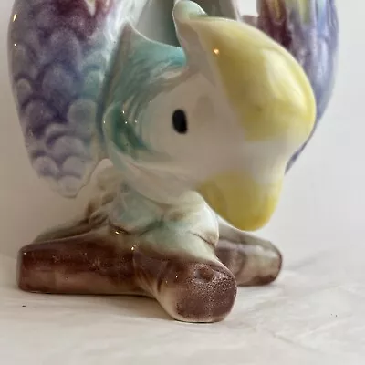 Morton Pottery Parrot Wall Pocket Free Standing Vase Planter Kitsch Retro • $12.06