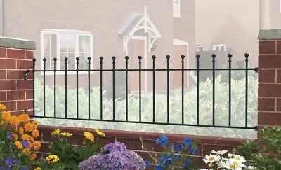 Manroe Ball Top Railing 1830mm GAP X 455mm H Wrought Iron Metal Fence MAZP03 • £93.60