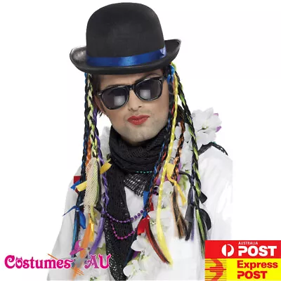 Mens Chameleon Hat With Plaits Boy George Costume 80s Pop Star 1980s Musician • $14.91