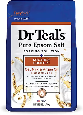 Pure Epsom Salt Soak Soothe & Comfort With Oat Milk & Argan Oil 3 Lbs • $8.88