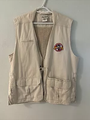 Vintage Walt Disney Vest Size Medium Mickey Mouse Pin Trading Safari Mesh Lined • $75