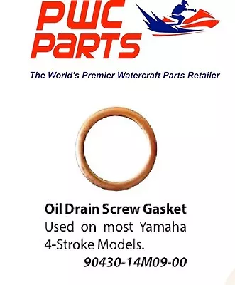 YAMAHA OEM Outboard Oil Drain Screw Gasket 4-Stroke F150 F80 F100 90430-14M09-00 • $4.95