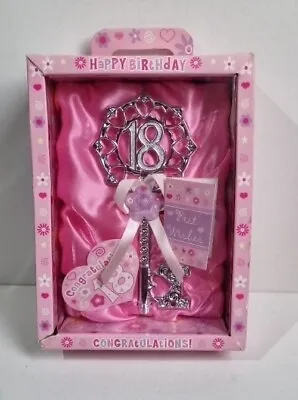 Silver Coloured Ornate 18th Birthday Key Congratulations  Good Luck • £8.99