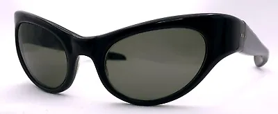 New! NOS! 1960s Winsum Liberty Women's JET Black Cat Eye Wrap Sunglasses #367 • $169.76
