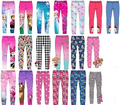 £7.95 • Buy Official Children Characters Girls Full Length Soft Leggings Pants Kids Trousers