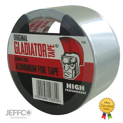 Aluminium Foil Tape Rolls Heat Insulation Exhaust Self Adhesive Duct 50mm X 10m • £35.99