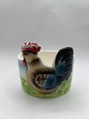 Vintage Rooster Planter 4.5  High Colorful Hand Painted Japan • $7.55