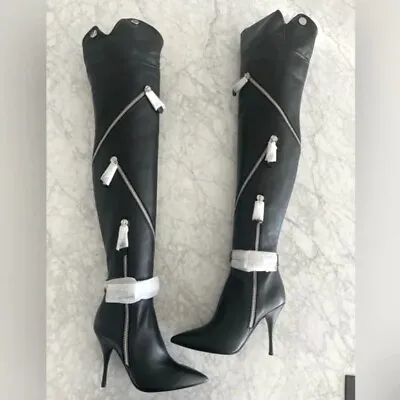 NWT MOSCHINO Runway Over-The-Knee Boots • $1200