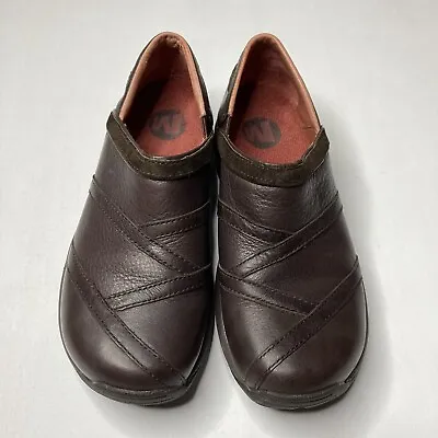 Merrell Women's Shoes Encore Eclipse Brown Leather Slip On Clog Sz 6.5 EUR 37 • $22