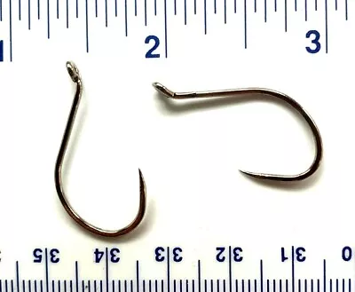 100 Matzuo 513014 Black Barbless Octopus Salmon Steelhead Fish Hooks Size 1/0 • $12.99