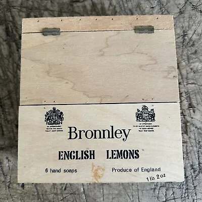 Vintage Bronnley English Lemons Hand Soap Wood Box Display Queen Elizabeth • $24.97