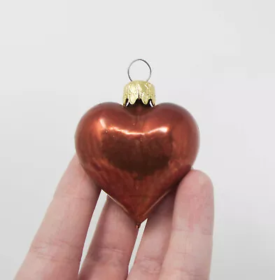 VTG Miniature Heart Mercury Glass Xmas Ornament ~ West Germany ~ 2  • $12.50