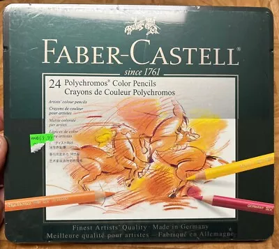 Faber-Castell Polychromos Tin Set Of 24 Colored Pencils • $40