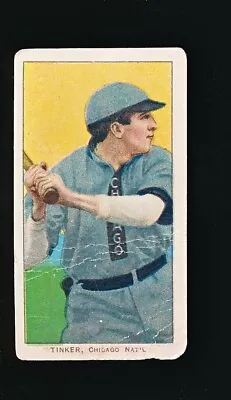 1909 T206 Piedmont JOE TINKER Bat Off VG • $419