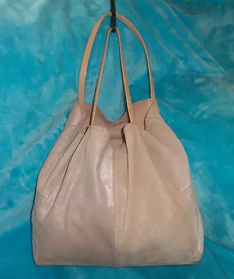 MANGO Soft Thin Suede Leather Hobo Shoulder Bag - KHAKI / CREAM -SLOUCHY-HIPPIE • $28