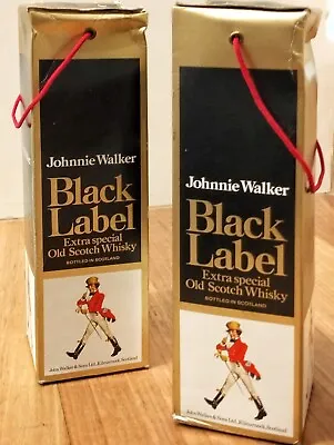 Vintage Johnnie Walker 1965-70 Black Labels Whisky Boxes 26 FL OZ • $45