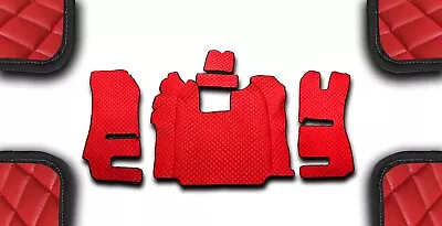 Red Eco Leather Floor Mats For Rhd Truck Scania R 2013-2016 Recaro Foldable Seat • $217.03