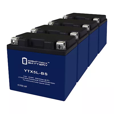 Mighty Max YTX5L-BS Lithium Battery Replaces Manco 5051 L 50CC 2006 - 4 Pack • $184.99
