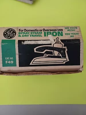 Vintage General Electric GE Travel  Domestic Iron Cat. No. F49 120 /230 Volts • $4