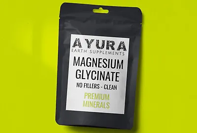 Magnesium Glycinate Clean No Fillers 1400mg Serving Reduce Fatigue AYURA 60 Caps • £13.99