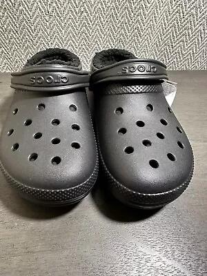 Crocs Dual Comfort Clogs Men's Size 10 Black Lined Slingback Slippers • $35