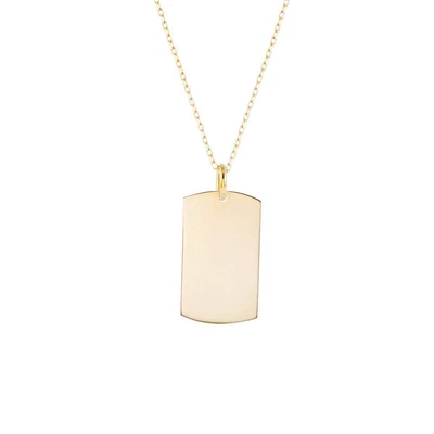 $280.70 • Buy 14K Gold  Dog Tag Pendant