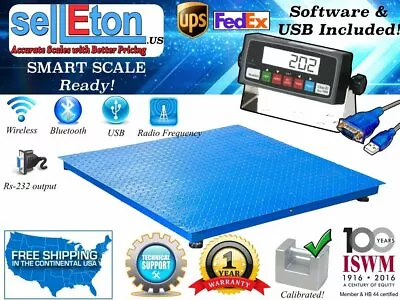 New Floor Scale 4'x4' (48  X 48 ) Pallet Scale With Software & 5000 Lbs X 1lb • $1648.99