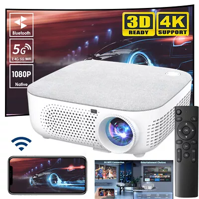 1080P 3D LED 4K Android 9.0 Wifi Bt 5.0 Video Home Theater Projector Cinema HDMI • £144.99