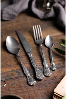 £269.99 • Buy KHAKMA Matt Silver 48-Piece Stainless Steel Vintage Dessert Cake Fruit Set