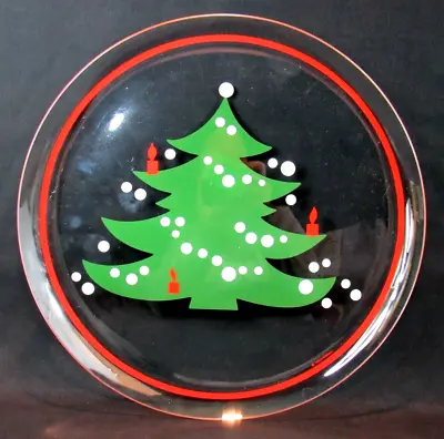 Waechtersbach Christmas Tree 13  Round Glass Serving Plate Platter Clear  • $29