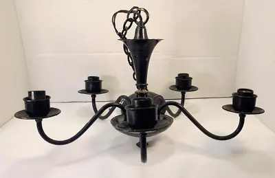 Vintage Antique Brass Chandelier Candelabra Candle Light Fixture Victorian Metal • $125