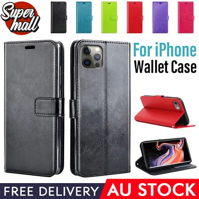 $5.99 • Buy IPhone 12 Mini Pro Max 11 X XS 8 7 6 Plus Leather Wallet Flip Case Card Slim