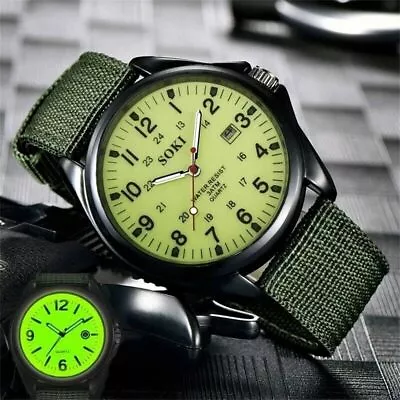 Hot Sale Fashion Stainless Steel Sport Military Quartz Men's Wrist Watch • $12.42