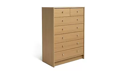 Malibu 5 Wide 2 Narrow Drawer Chest - Oak Effect • £119.99