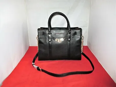 Michael Kors Nouveau Hamilton Large Satchel Tote Shoulder Bag $358 Black #3334 • $118.99