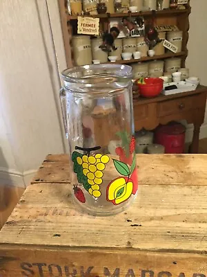 Vintage Tall Water Juice / Cocktail Jug – Colourful Fruit Design – Retro! – • £9.99