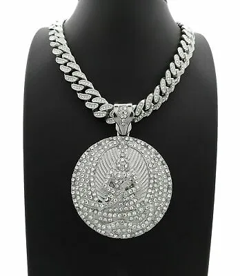 2pac Euphanasia Pendant Lab Dimond Cuban Link Chain Necklace Silver Tupac Cz • $69.99