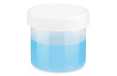 Translucent Round Wide-Mouth Plastic Jars - 2 Oz White Cap (48/case) • $28